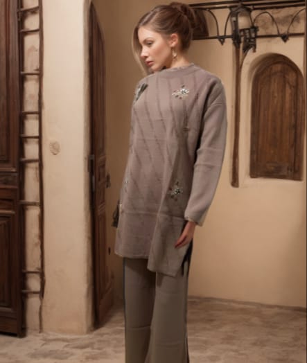 Twee-Delige Gebreide Set, Tuniek & Broek